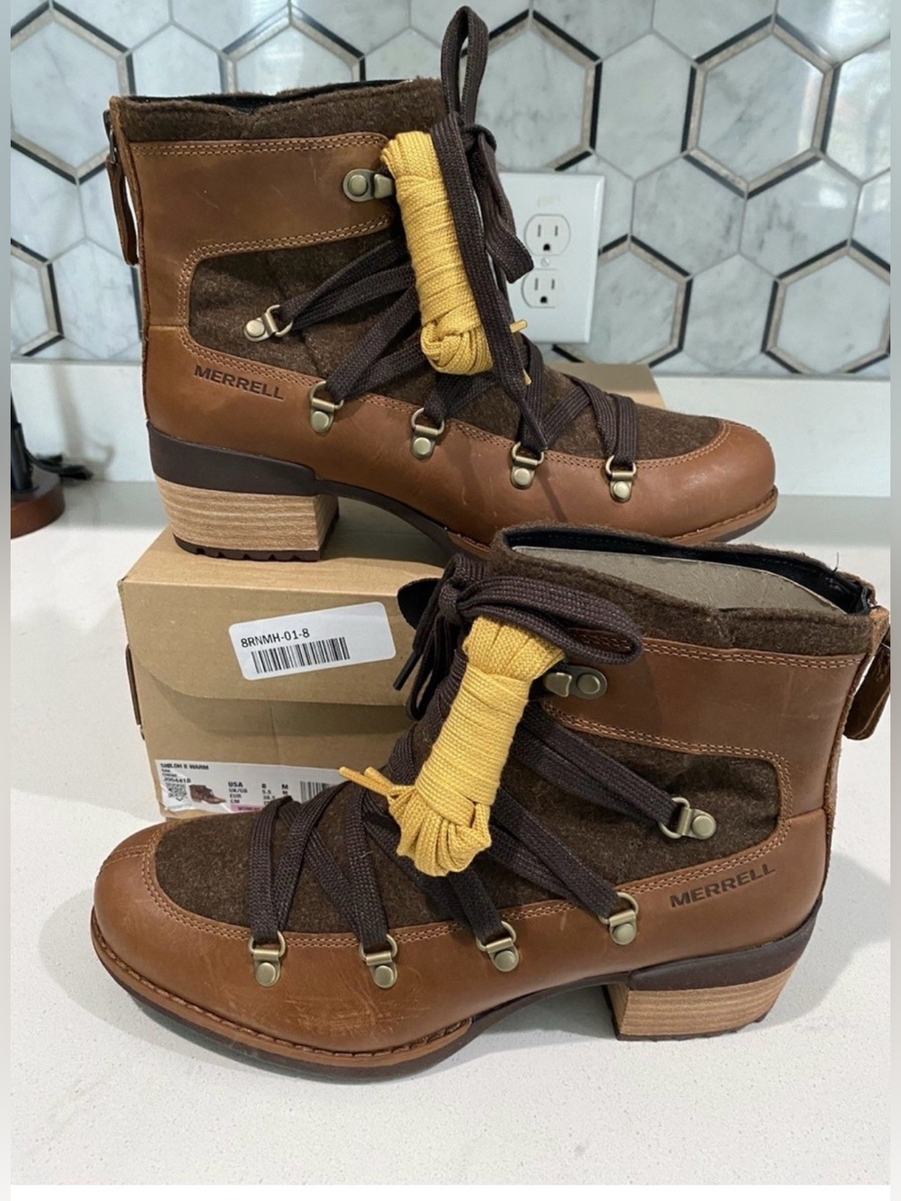 Merrell Women's Shiloh ll Warm Oak Brown Leather Lace-Up Ankle Boots. 🥾 ♥️ - Picture 2 of 9